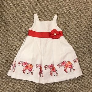 Adorable Janie and Jack elephant white dress